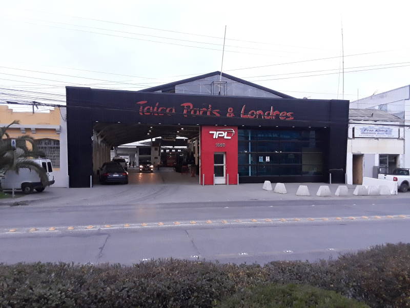 Talca, Paris, and London bus station.