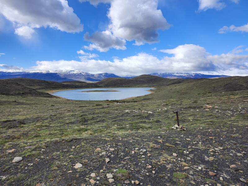 Small lake to the south.