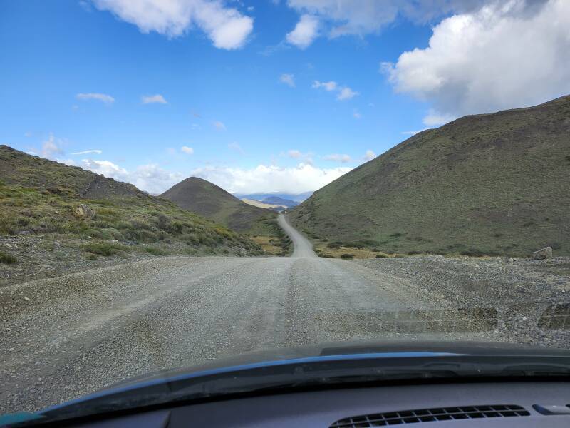 Gravel road through Torres del Paine National Park.