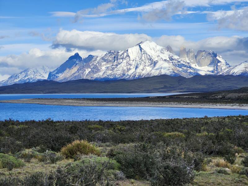 View of the park from Y-150 road along east end of Lago Sarmiento.