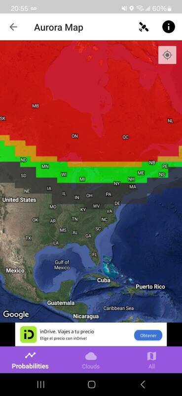 Aurora alert for North America.