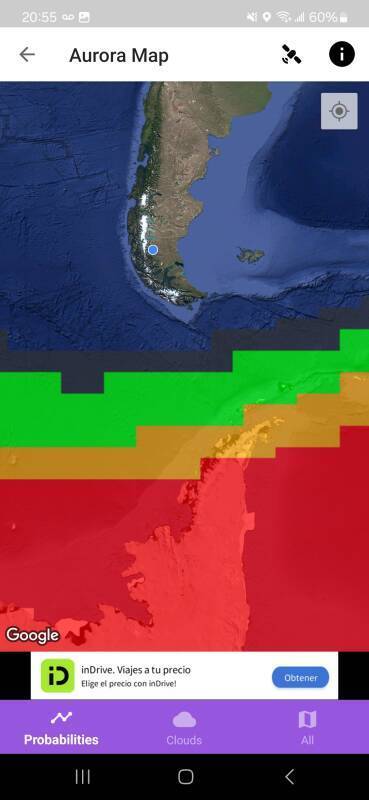 Aurora alert for South America.