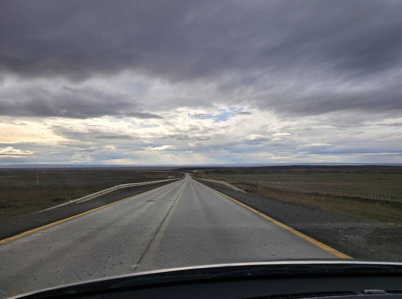 Highway running north from Punta Arenas.