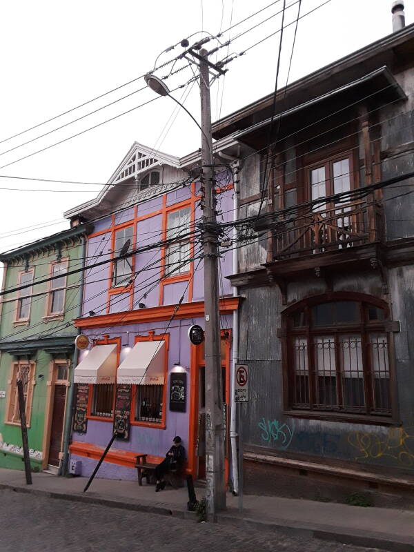 Street art in Cerro Alegre area in Valparaíso, Chile