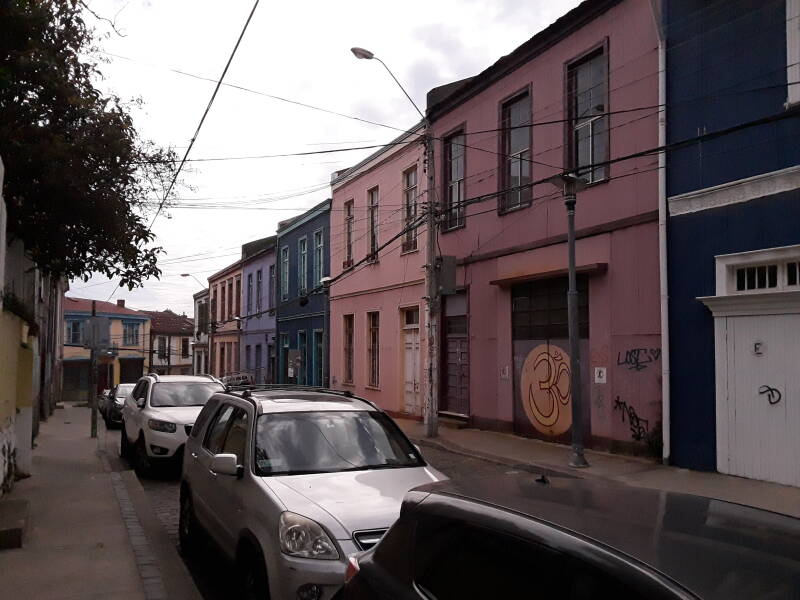 Street art in Cerro Alegre area in Valparaíso, Chile