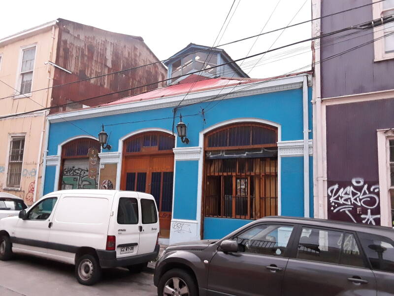 Street art in Cerro Alegre area in Valparaíso, Chile