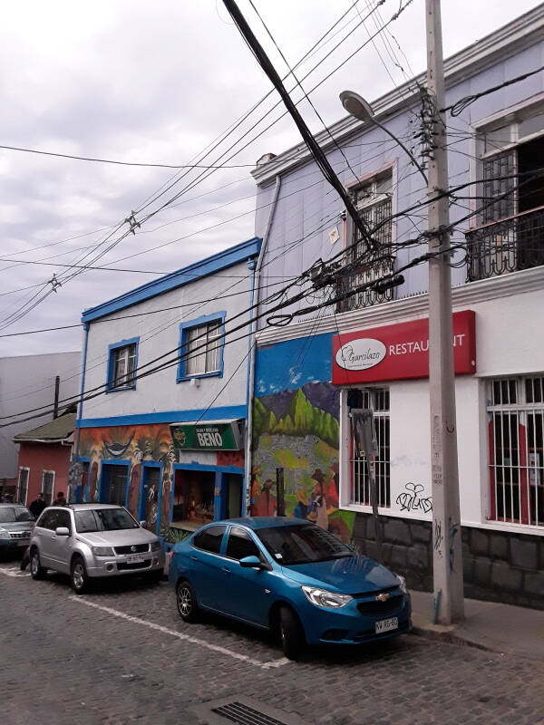 Street art in Cerro Alegre area in Valparaíso, Chile