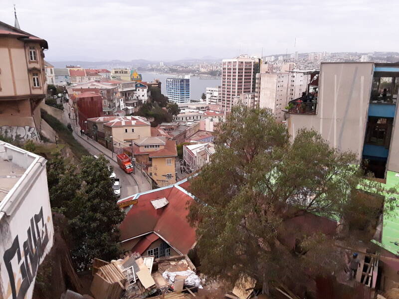 Street art in Cerro Alegre area in Valparaíso, Chile