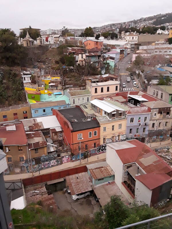 Street art in Cerro Alegre area in Valparaíso, Chile