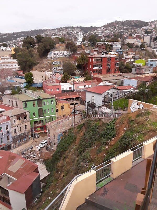 Street art in Cerro Alegre area in Valparaíso, Chile