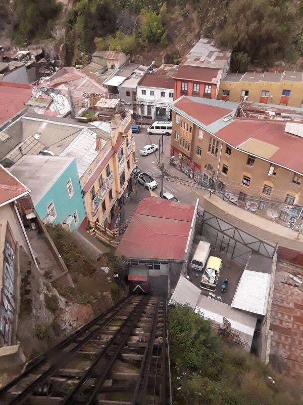 Ascensor Reina Victoria in Cerro Alegre area in Valparaíso, Chile