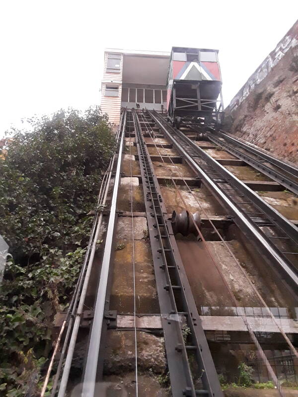 Ascensor Reina Victoria in Cerro Alegre area in Valparaíso, Chile