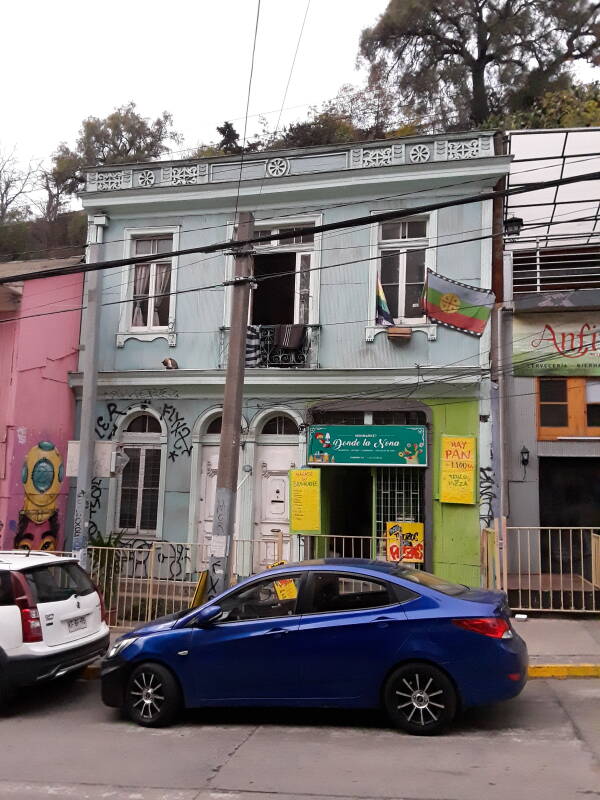 Street art in Cerro Alegre area in Valparaíso, Chile