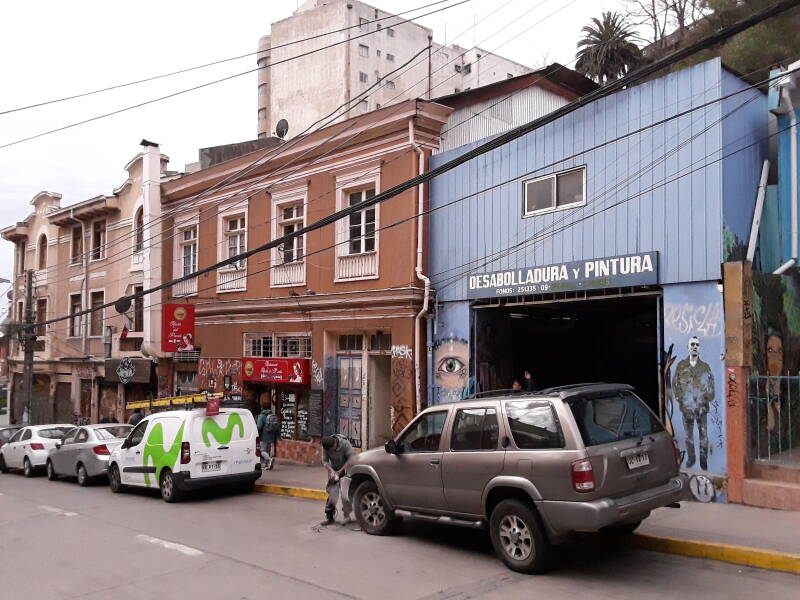 Street art in Cerro Alegre area in Valparaíso, Chile