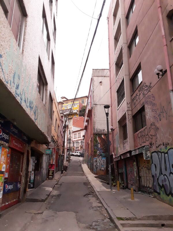 Street art in Cerro Alegre area in Valparaíso, Chile