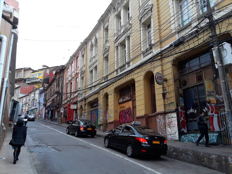 Street art in Cerro Alegre area in Valparaíso, Chile