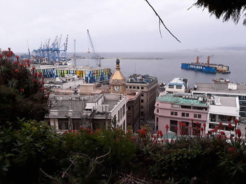 View of the harbor from Cerro Alegre in Valparaíso, Chile