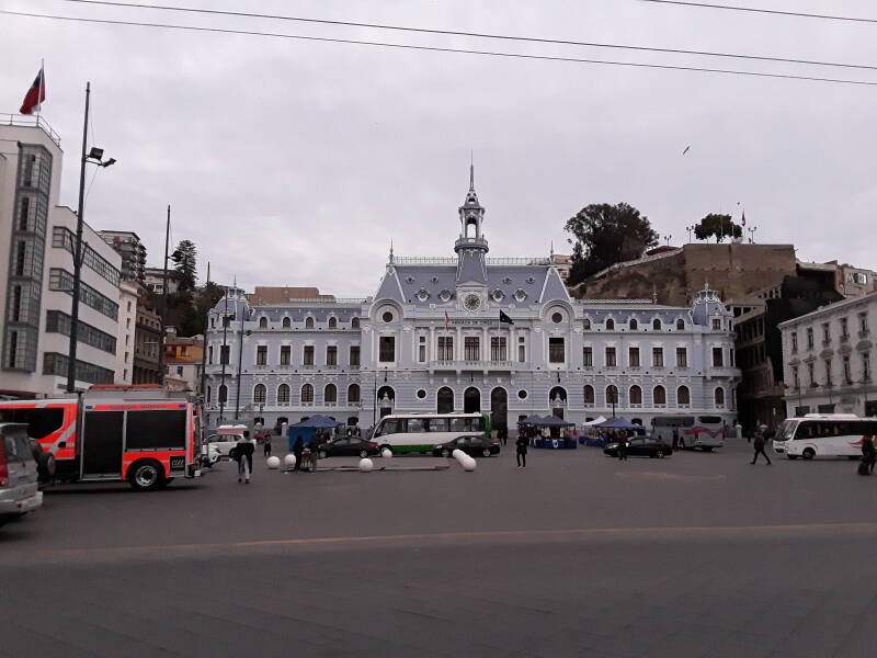 Edificio Armada de Chile, Chilean Navy headquarters on Plaza Sotomayor in Valparaíso, Chile