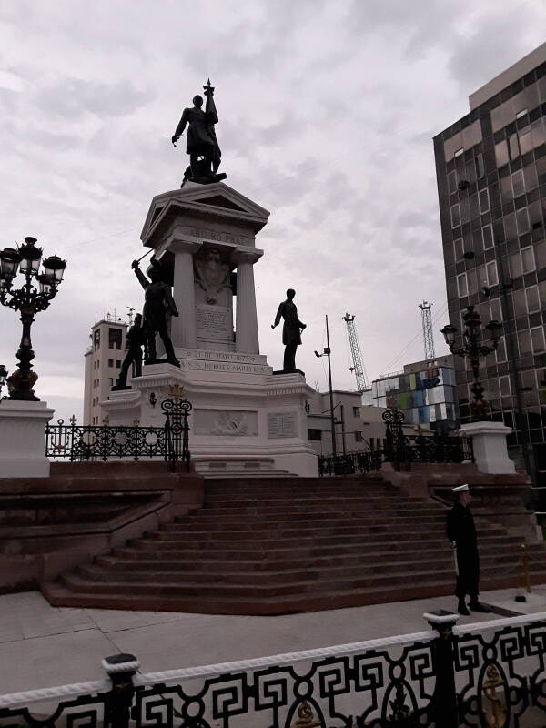 Statue of Thomas Cochran in front of La Armada, Chilean Navy headquarters in Valparaíso, Chile