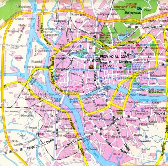 Map of Guangzhou.