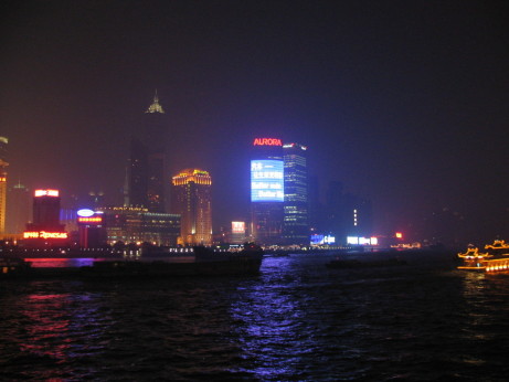 A night view of Hong Kong Island from Kowloon.