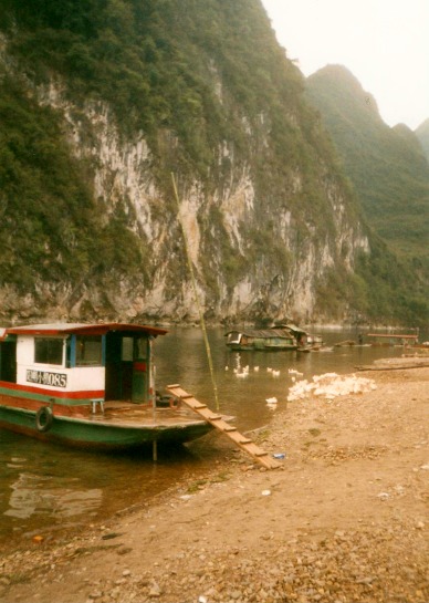 Taking a break on the Li River.