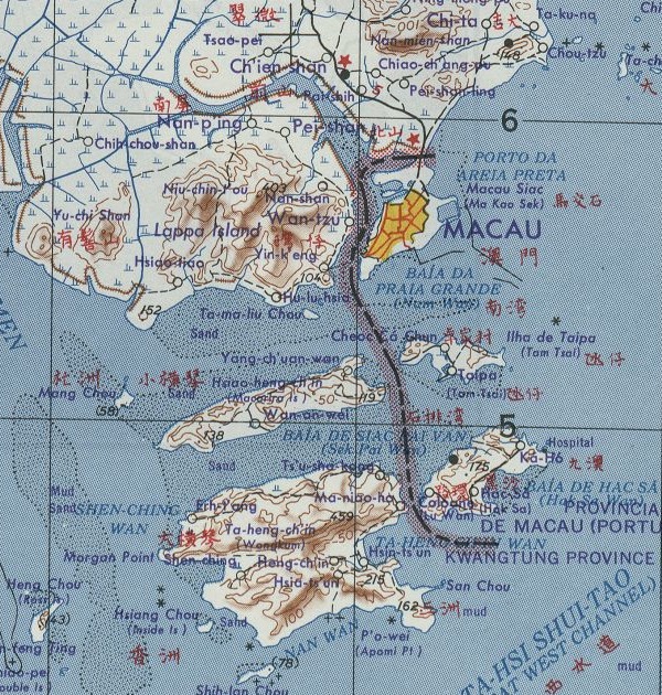 Map NF-49-8 showing Macau.