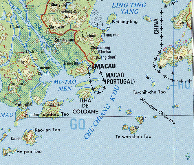Map NF-49 showing Macau.