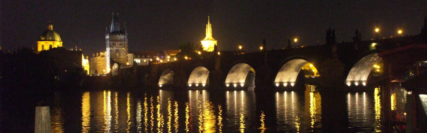 Charles Bridge across the Vltava River in Prague, Czech Republic.