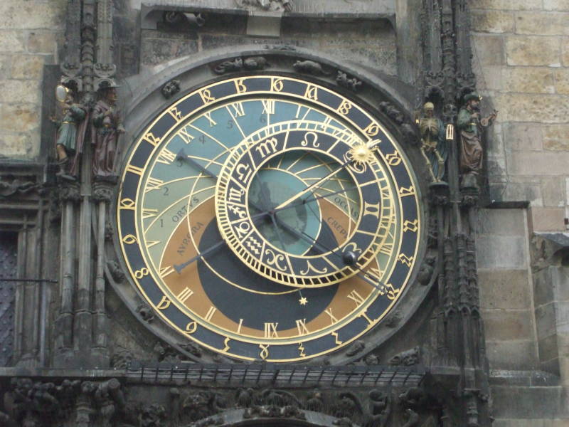Astronomical Clock in Old Town Square (Staromĕstské Námĕstí) in Prague.