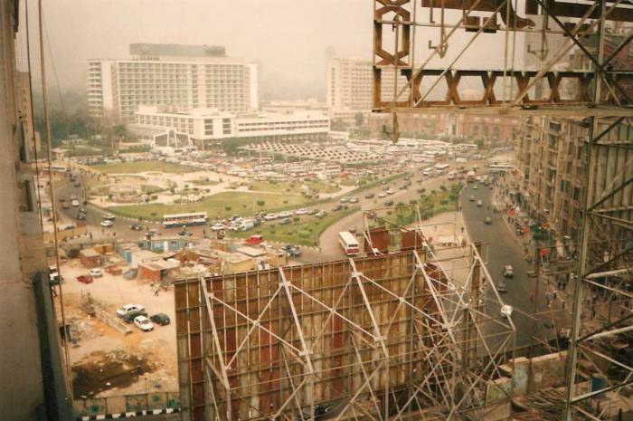View of Midan Tahrir in central Cairo.