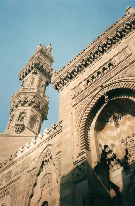 Mamuluk style minarets and grand gateways in Cairo.