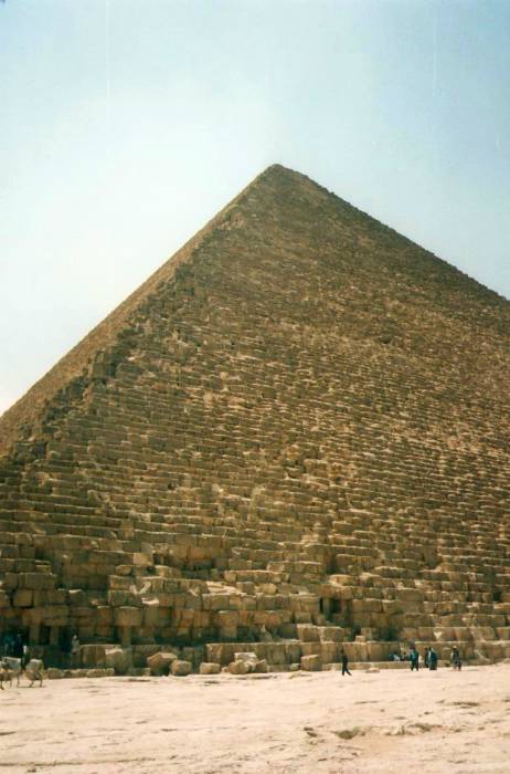 The Great Pyramid of Giza, or the Pyramid of Cheops, or the Pyramid of Khufu, on the Giza Plateau.