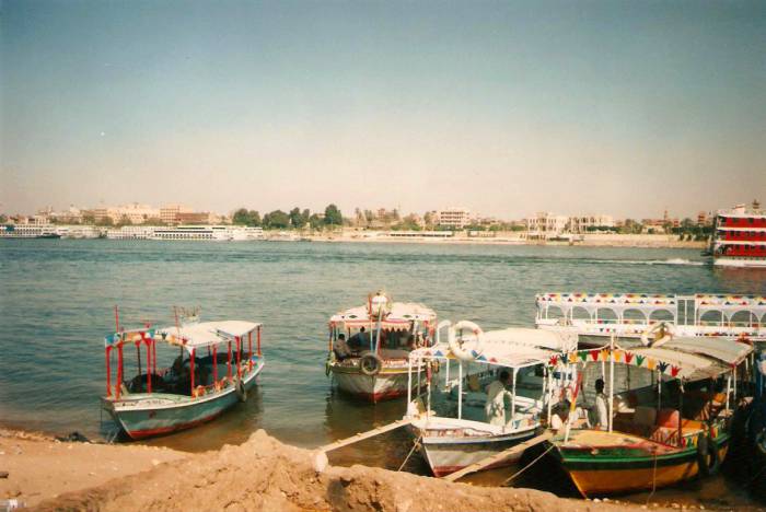 Ferries that have crossed the Nile River from Luxor to the Valley of the Kings.