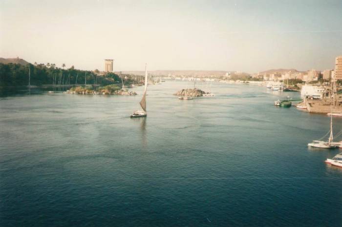 The Nile River at the First Cataract at Aswan.