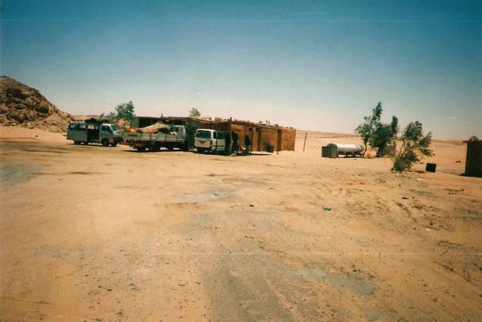 A truck stop in the Sahara Desert between Aswan and Abu Simbel.