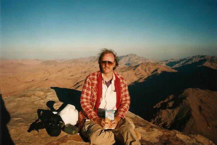 Bob Cromwell on the summit of Mount Sinai.