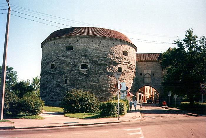 Paks Margareeta, or Fat Margaret, a large fortified tower in the old city walls around Tallinn, Estonia.