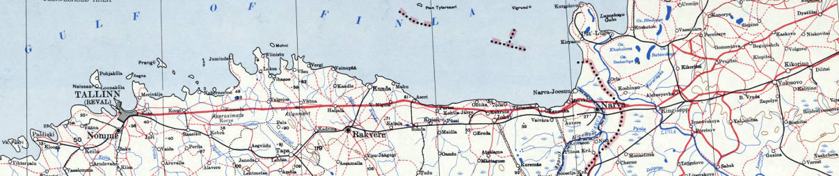 Topographic map of Tallinn, Estonia and its surroundings.
