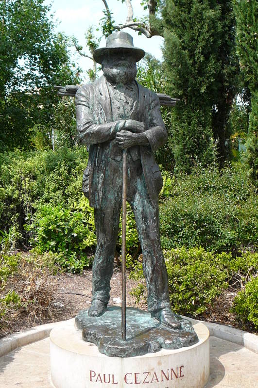 Statue of Paul Cézanne at the end of Cours Mirabeau in Aix-en-Provence.