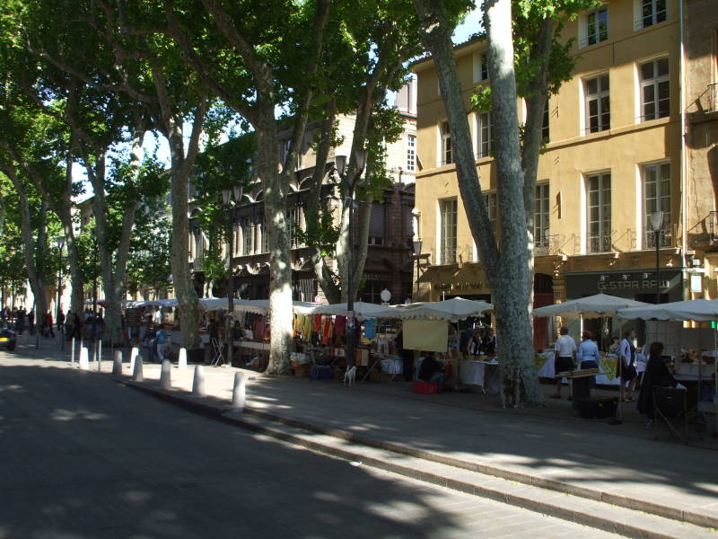 Walking along Cours Mirabeau in Aix-en-Provence.