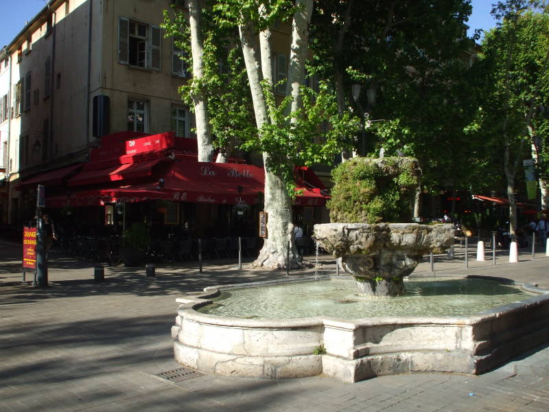 Walking along Cours Mirabeau in Aix-en-Provence.