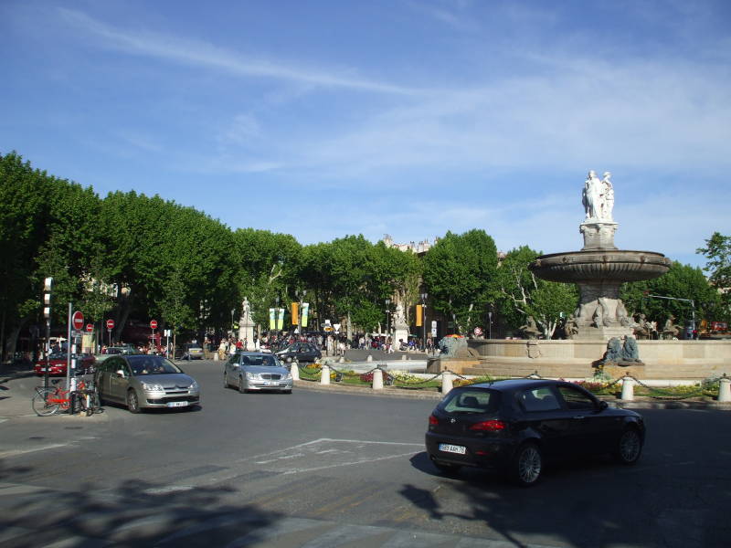 La Rotonde at the end of Cours Mirabeau in Aix-en-Provence.