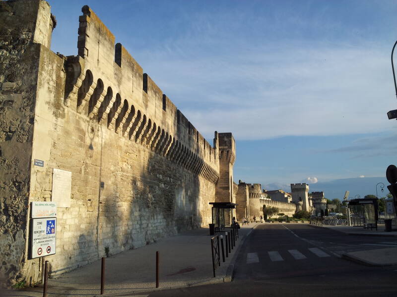 Old city walls in Avignon.