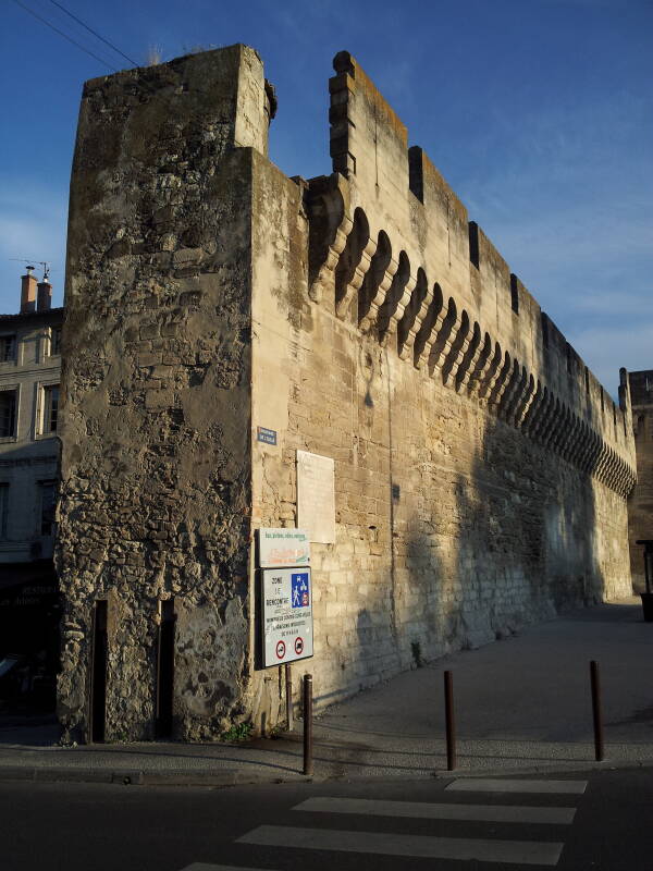 Old city walls in Avignon.