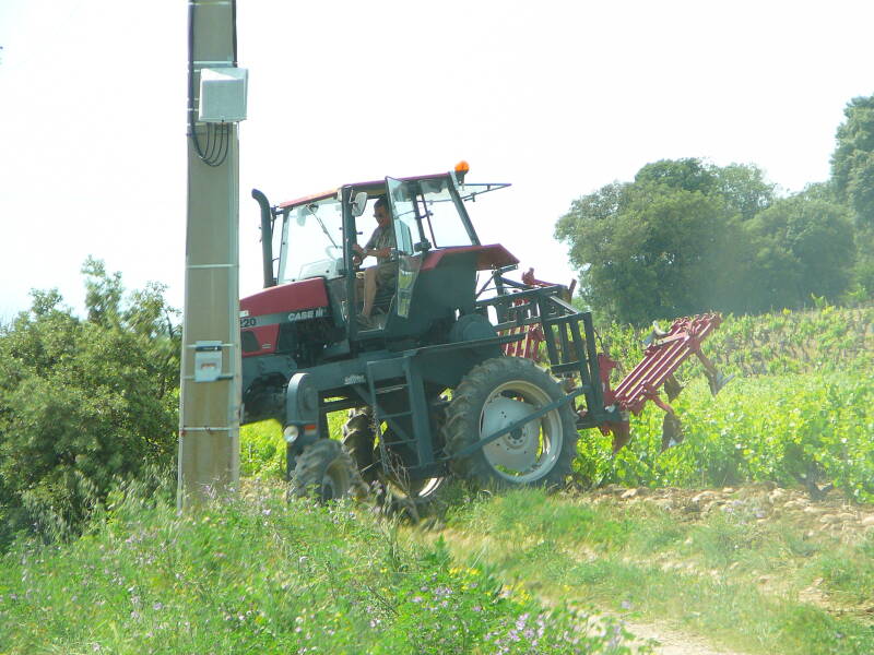 Farm equipment at vineyards at Châteauneuf-du-Pape.