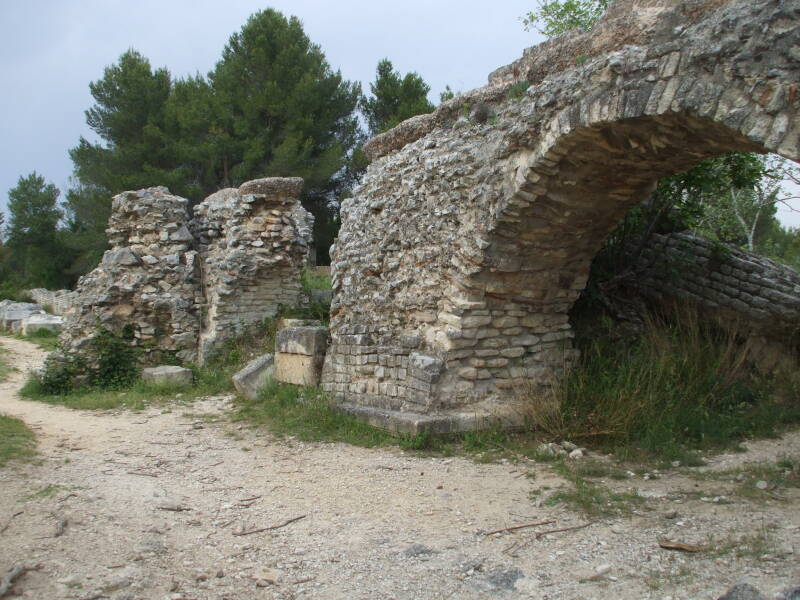 Barbégal aqueduct in southern France.