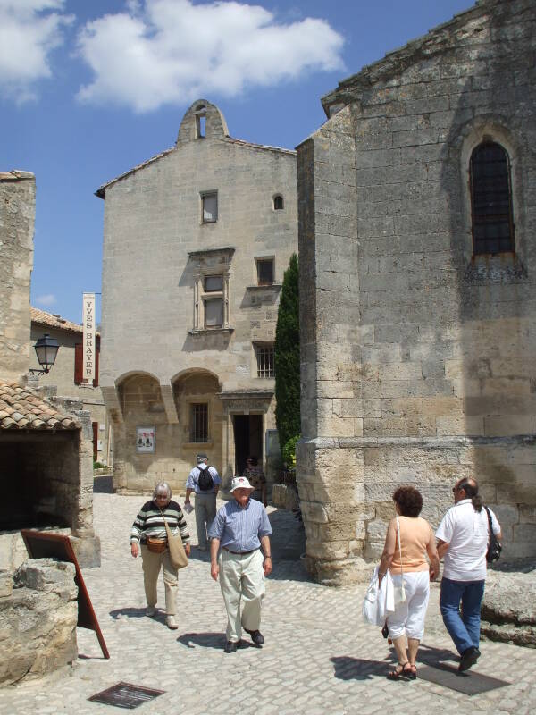 Visitors arrive in Les Baux-de-Provence in southern France.