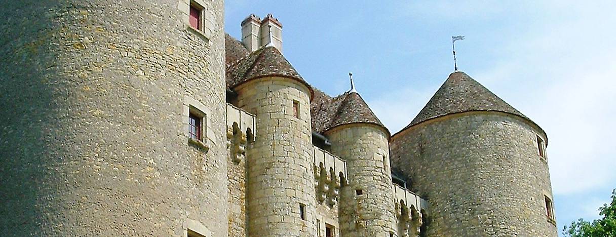 Fortified towers of Château de Chevenon, south of Nevers near the Canal Latéral à la Loire.