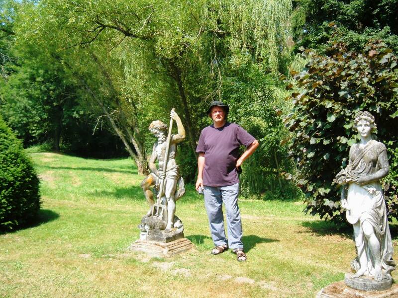 Bob in his pajamas at Château de Chevenon, south of Nevers near the Canal Latéral à la Loire.